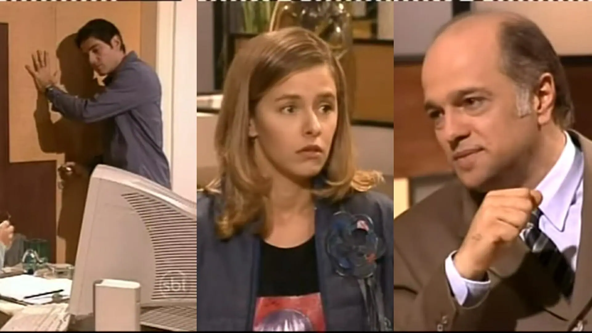 Alberto (Rodrigo Veronese), Júlia (Bianca Rinaldi) e George (Jayme Periard) de Pequena Travessa