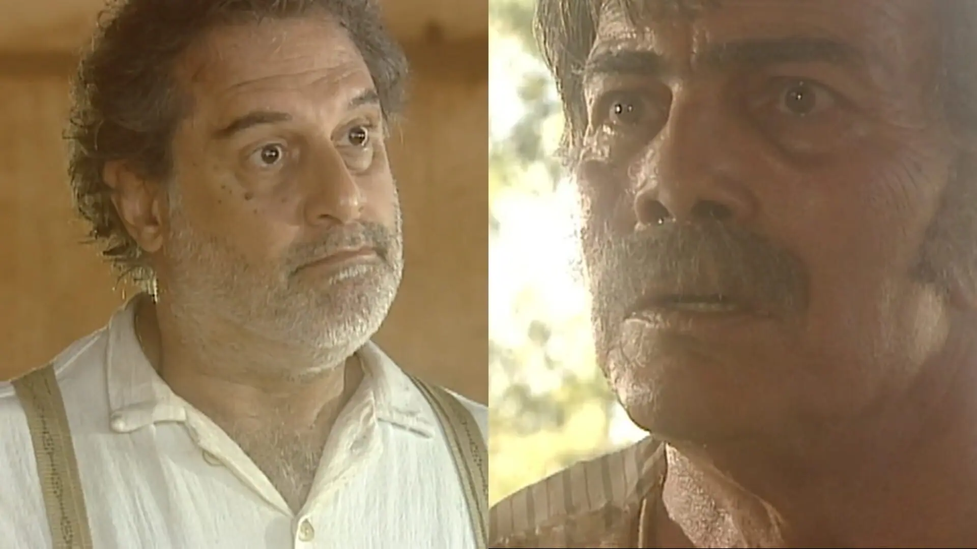 Antonio (Antonio Fagundes) e Giuseppe (Tarcísio Meira) de O Rei do Gado