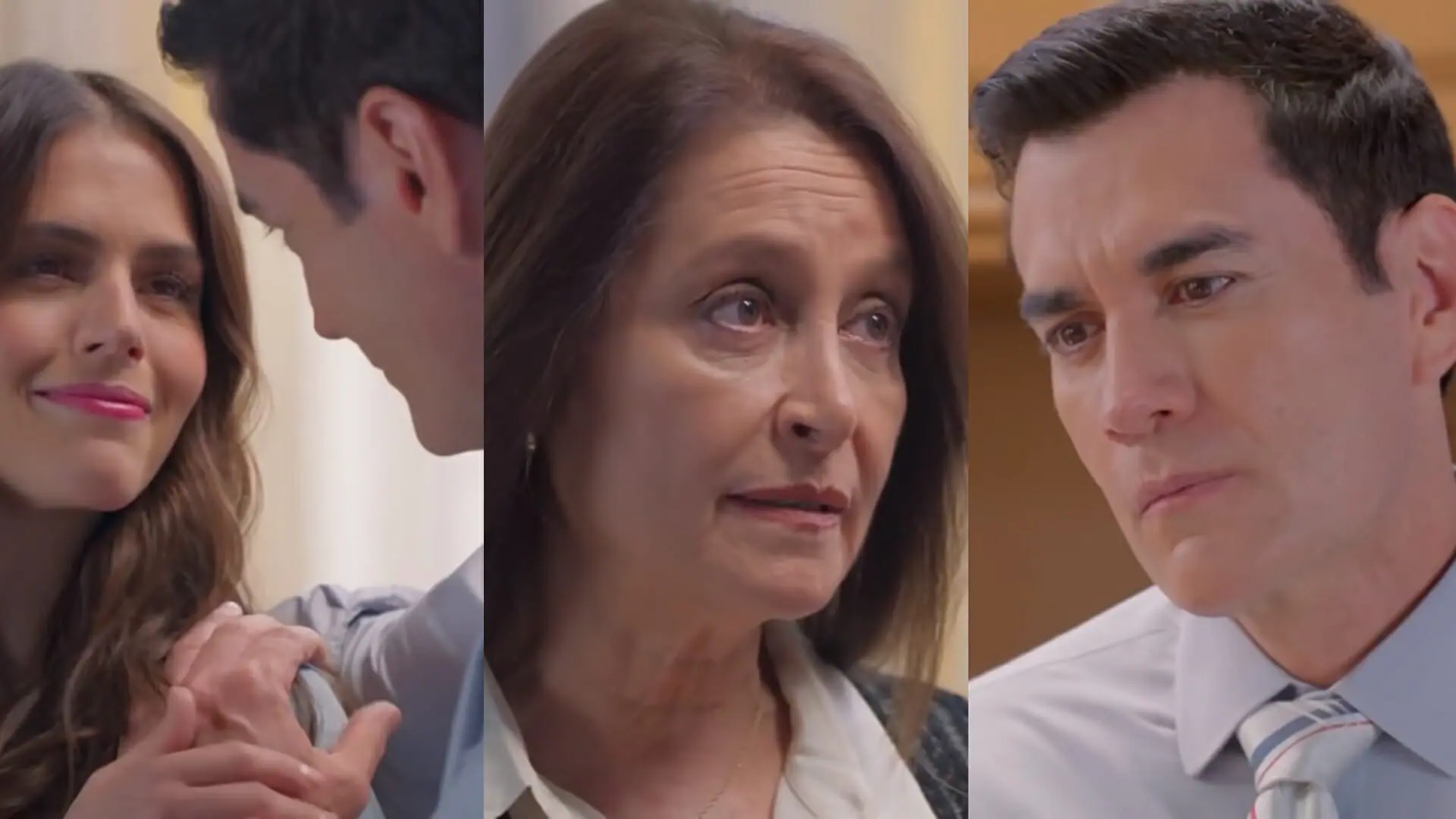 Ariadna (Claudia Álvarez), Álvaro (David Zepeda) e Bárbara (Daniela Romo) de Vencer o Desamor