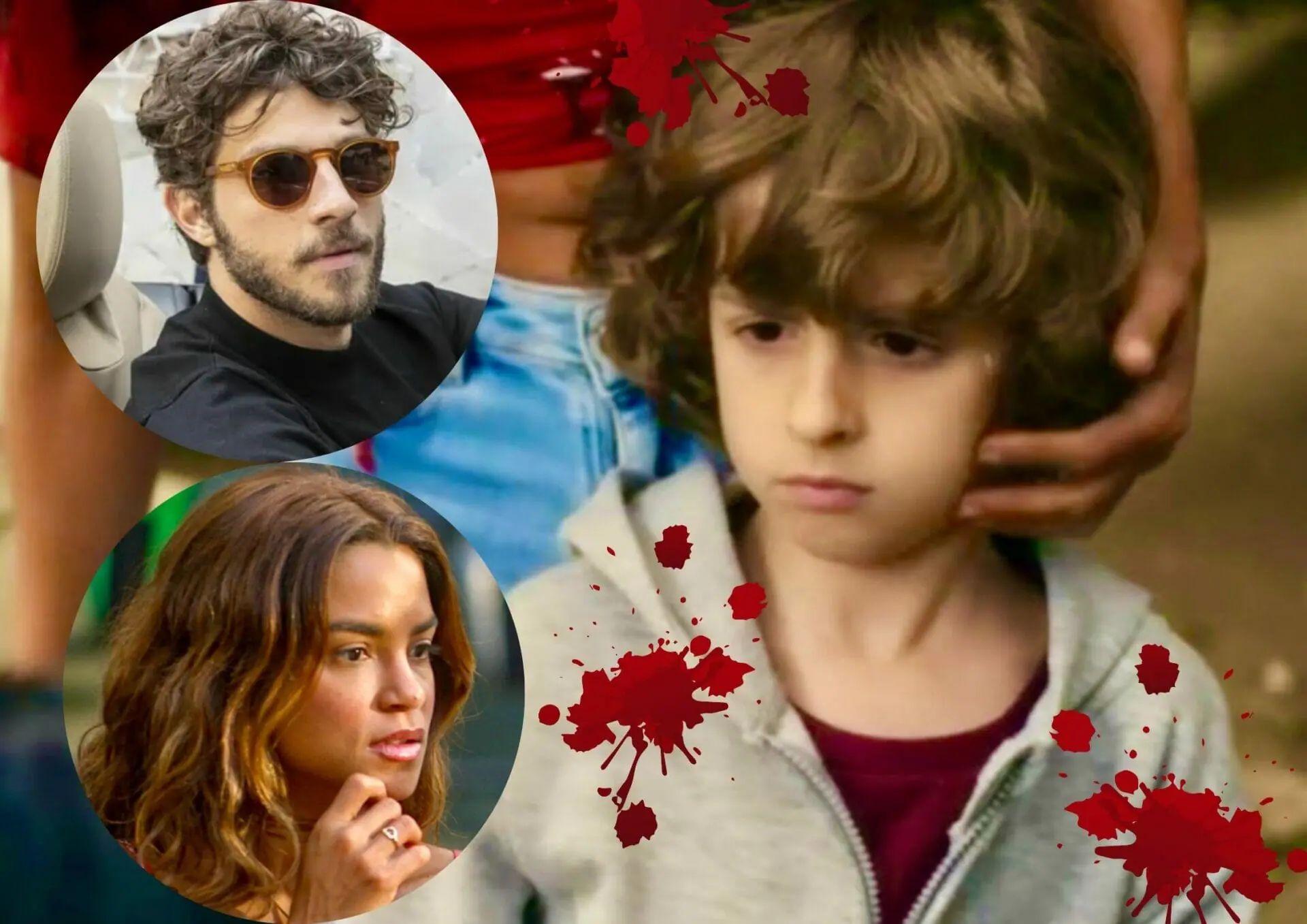 Ari (Chay Suede) e Brisa (Lucy Alves) e Tonho (Vicente Alvite) em Travessia