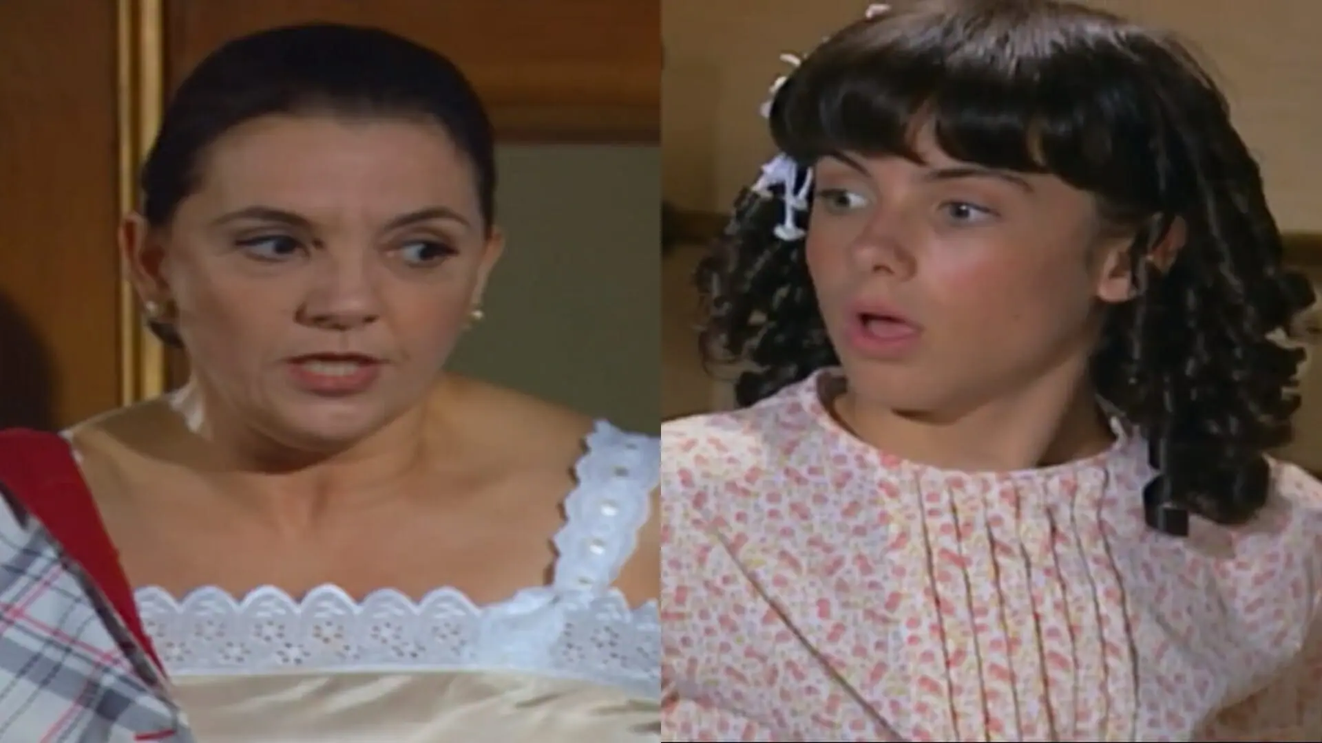 Dona Mocinha (Denise Del Vecchio) e Bernadete (Kayky Brito) de Chocolate com Pimenta