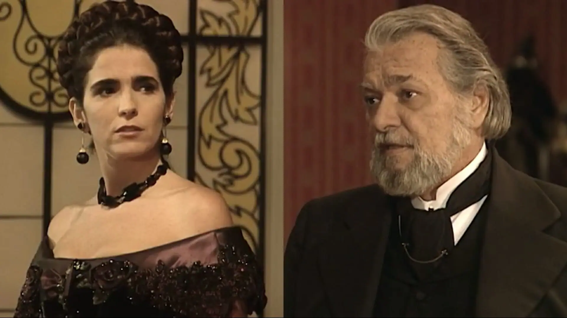 Ester (Malu Mader) e Queiroz (Carlos Eduardo Dolabella) de Força de Um Desejo