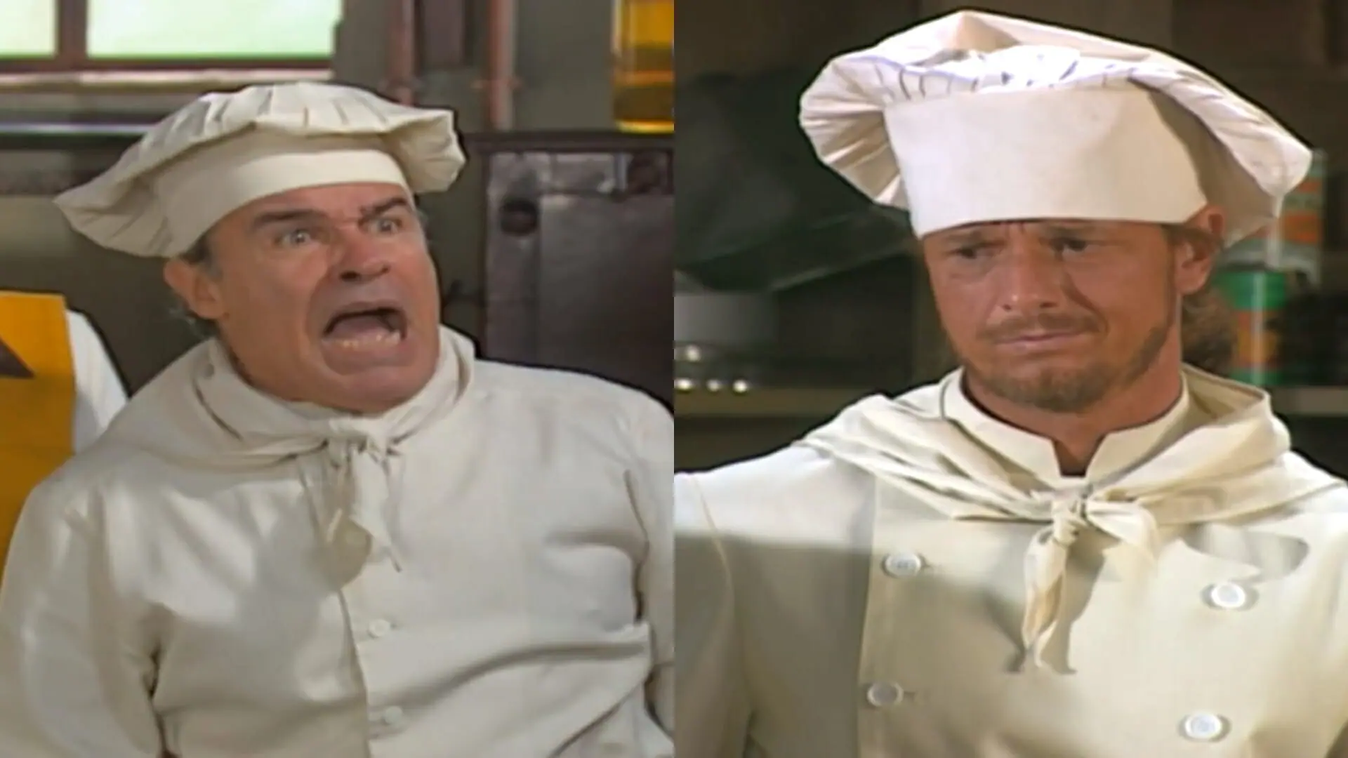 Margarido (Osmar Prado) e Timóteo (Marcello Novaes) de Chocolate com Pimenta
