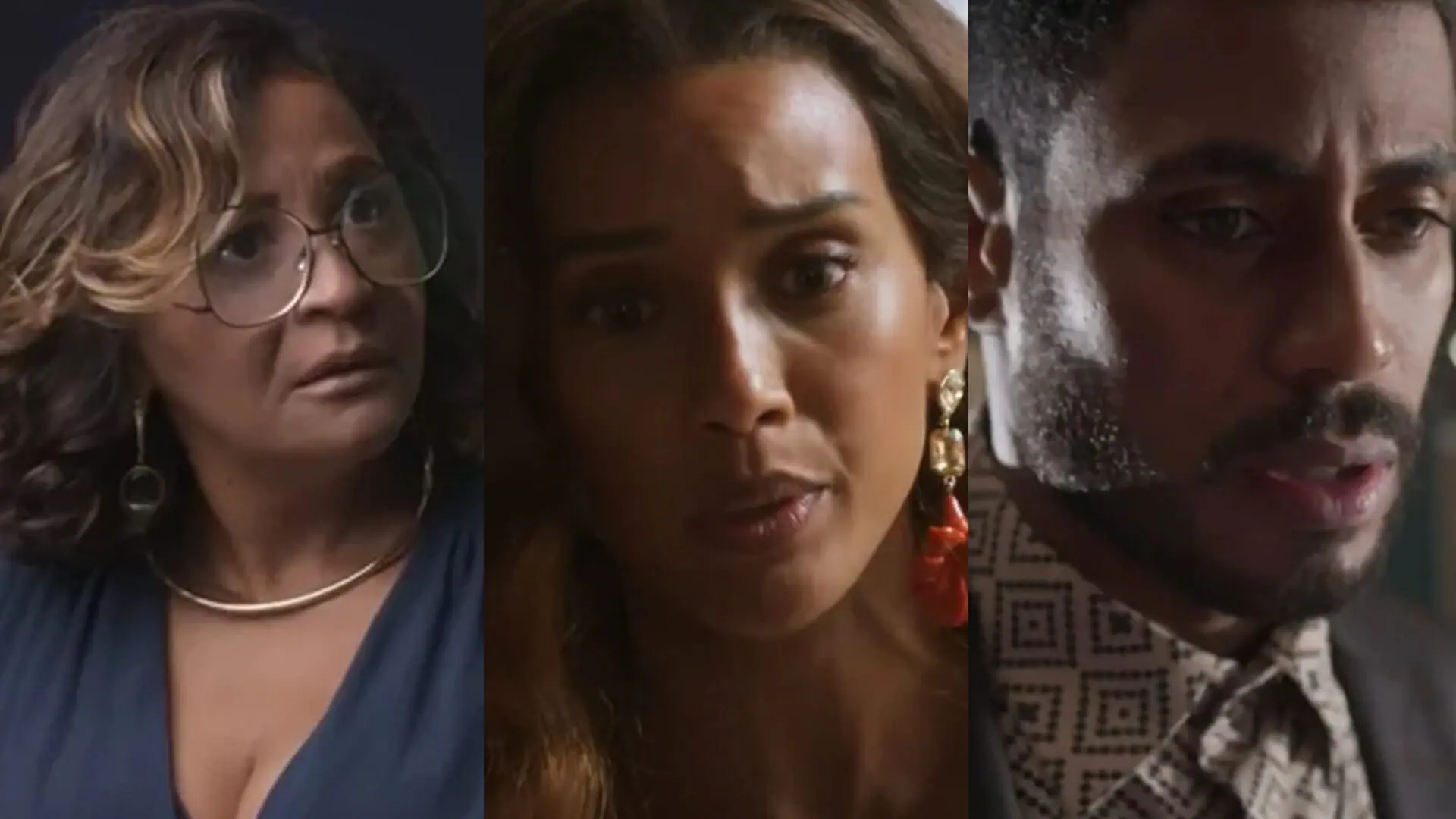 Martha (Claudia Di Moura), Clarice (Taís Araujo) e Leonardo (Ícaro Silva) de Cara e Coragem