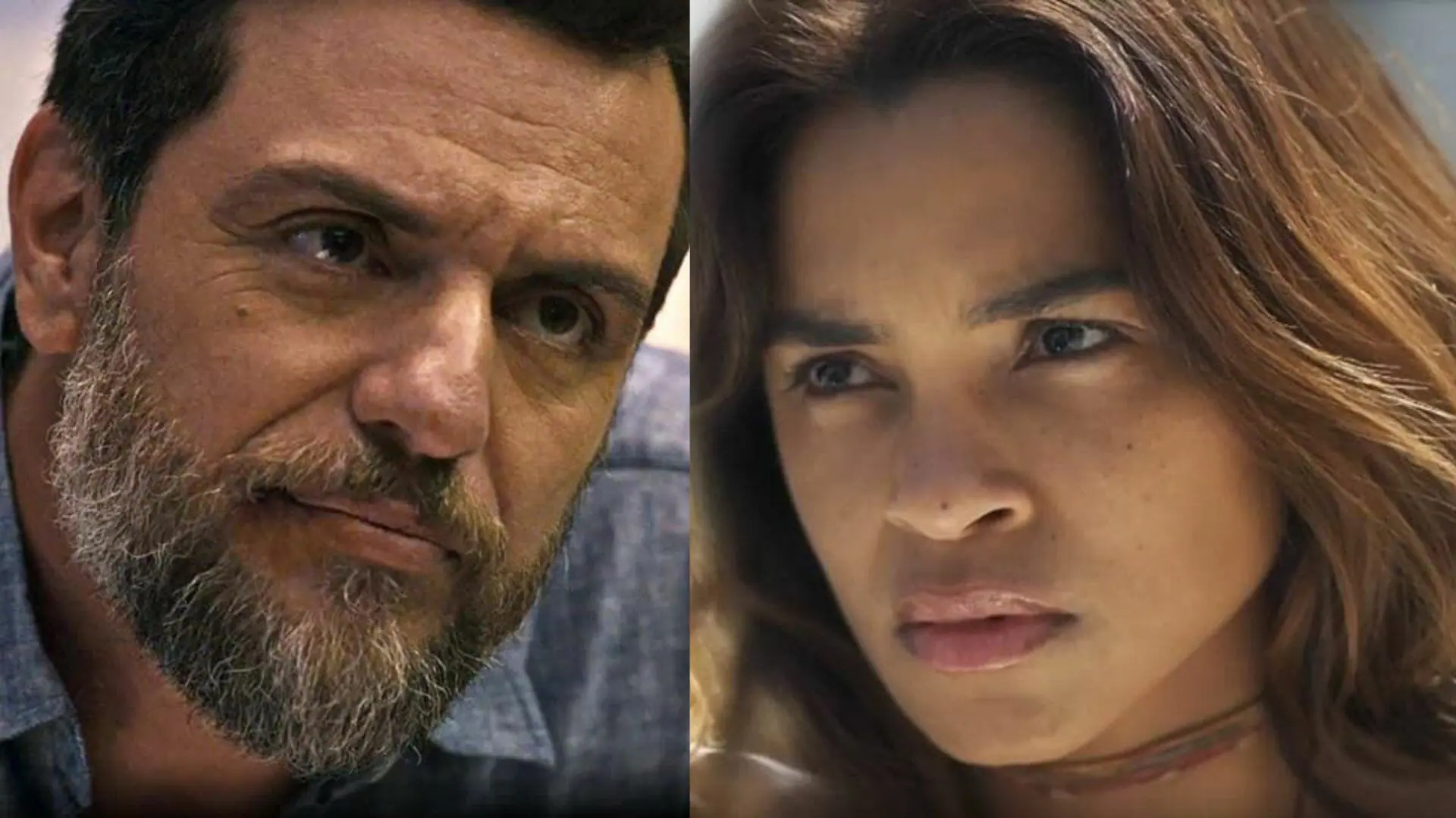 Moretti (Rodrigo Lombardi) e Brisa (Lucy Alves) em Travessia