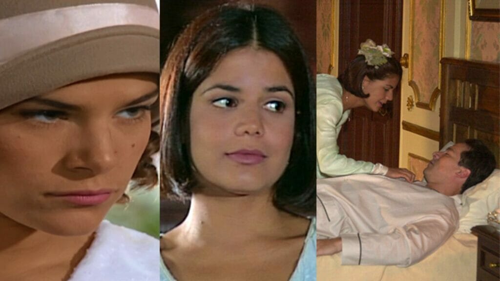 Olga (Priscila Fantin), Graça (Nívea Stelmann) e Guilherme (Rodrigo Faro) em Chocolate com Pimenta
