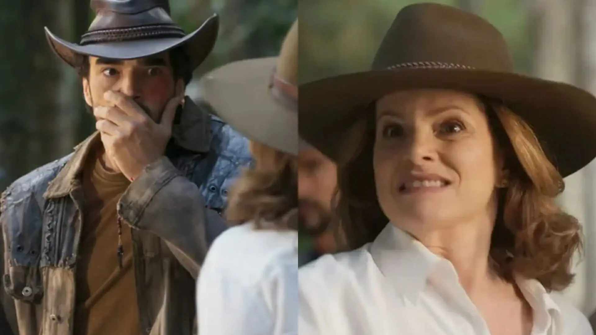 Pajeú (Caio Blat) e Deodora (Débora Bloch) de Mar do Sertão