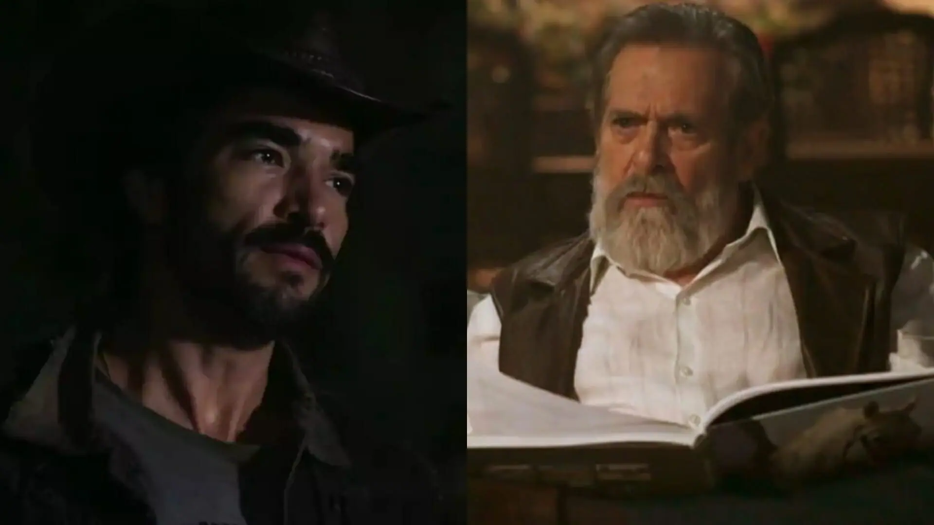 Pajeú (Caio Blat) e Tertúlio (José de Abreu) de Mar do Sertão