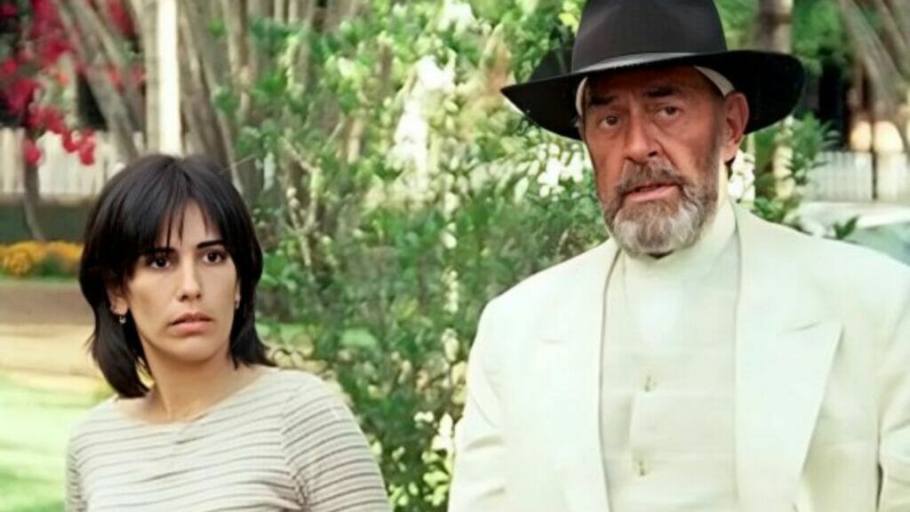 Rafaela (Glória Pires) e Geremias (Raul Cortez) em O Rei do Gado