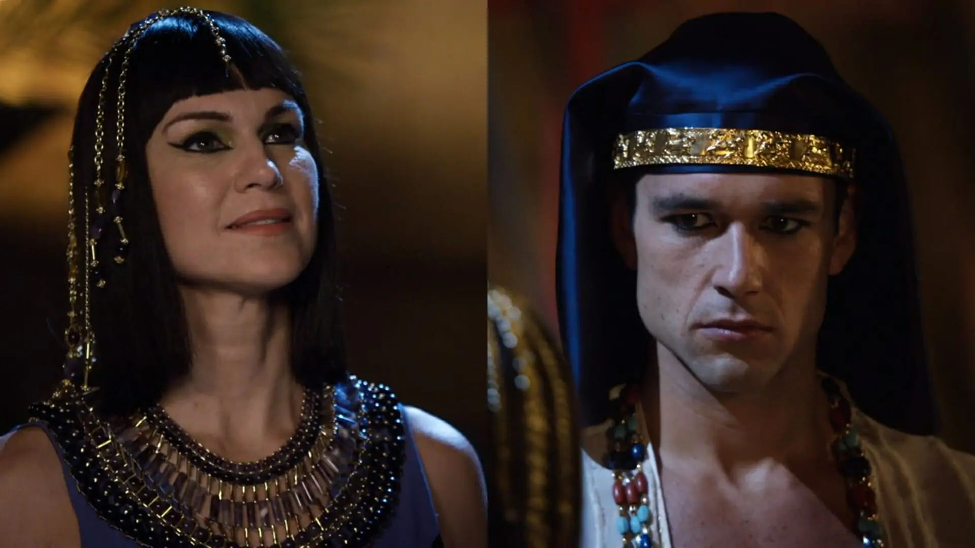 Yunet (Adriana Garambone) e Ramsés (Sergio Marone) de Os Dez Mandamentos