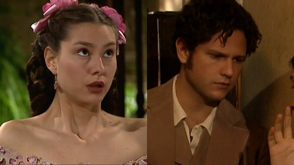 Alice (Lavínia Vlasak) e Abelardo (Selton Mello) de Força de Um Desejo