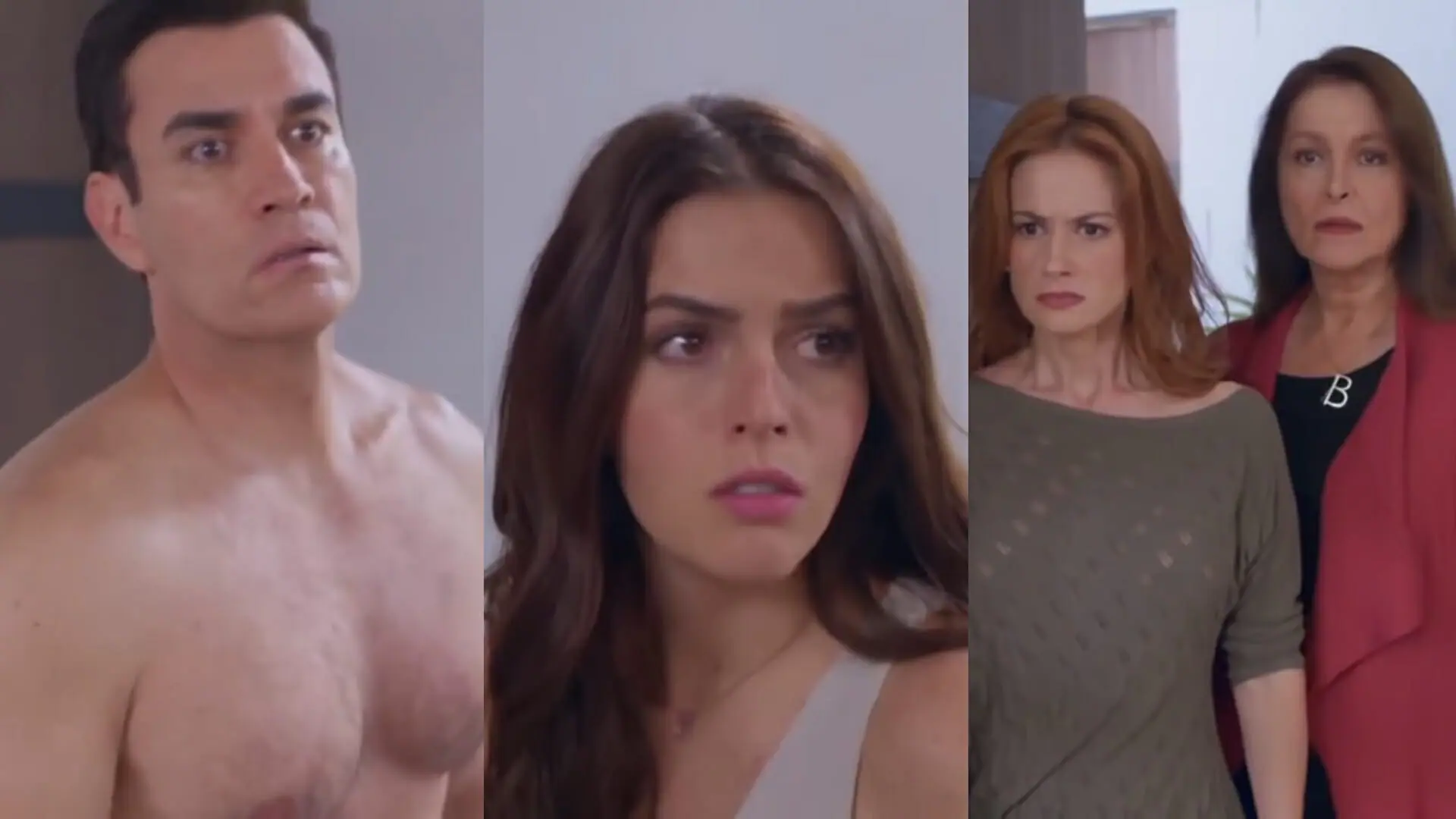 Álvaro (David Zepeda), Ariadna (Claudia Álvarez), Olga (Altaír Jarabo) e Bárbara (Daniela Romo) de Vencer o Desamor