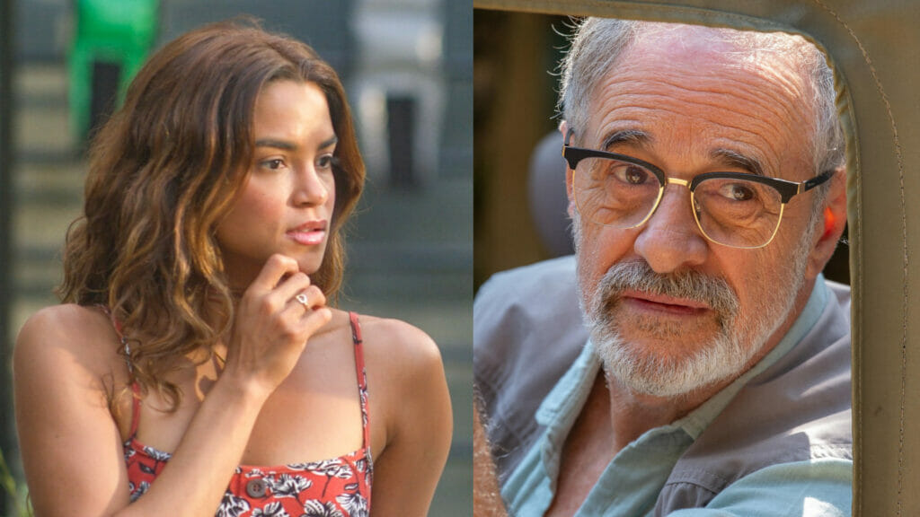 Brisa (Lucy Alves) e Dante (Marcos Caruso) em Travessia
