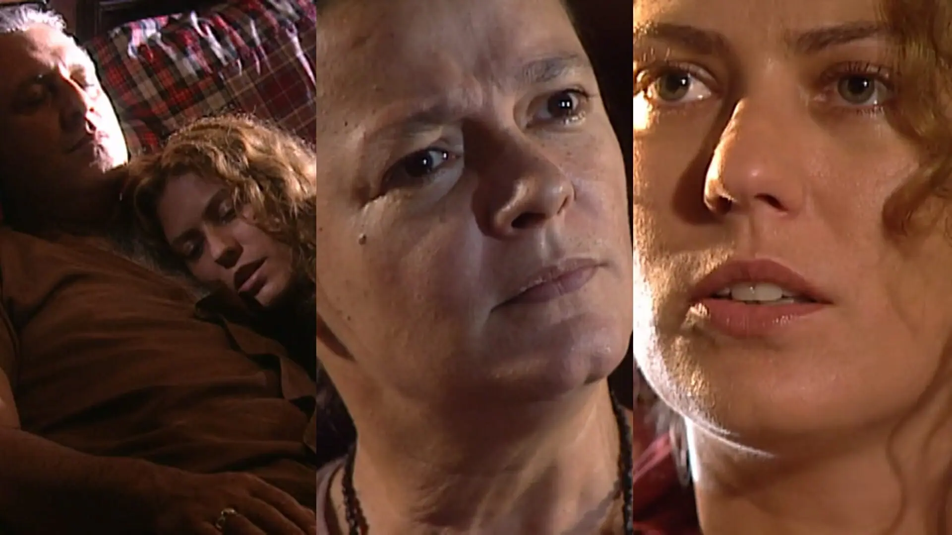 Bruno (Antonio Fagundes), Luana (Patrícia Pillar) e Donana (Bete Mendes) de O Rei do Gado