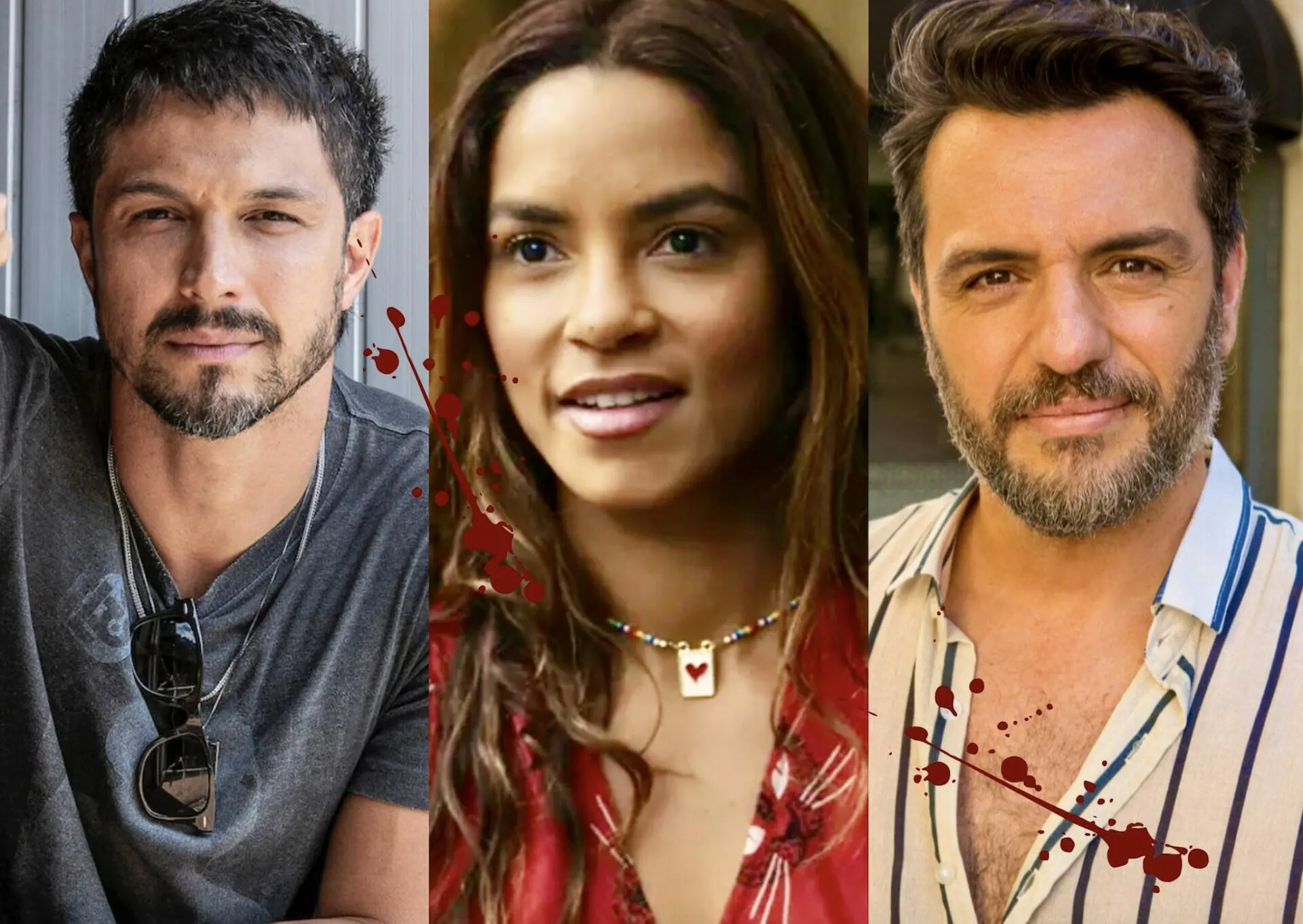 Oto (Romulo Estrela), Brisa (Lucy Alves) e Moretti (Rodrigo Lombardi) em Travessia