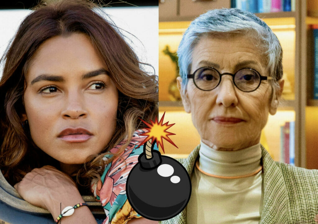 Brisa (Lucy Alves) e Cidália (Cassia Kis) em Travessia
