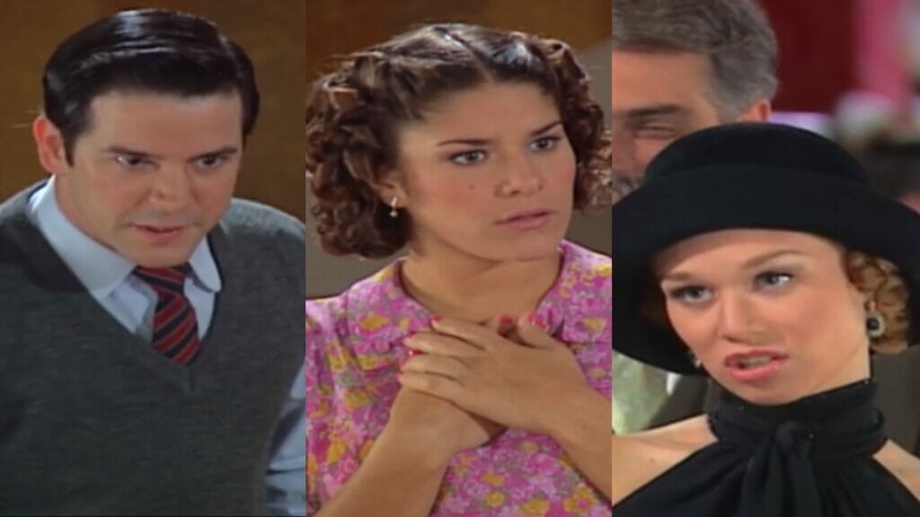 Danilo (Murilo Benício), Olga (Priscila Fantin) e Ana Francisca (Mariana Ximenes) de Chocolate com Pimenta