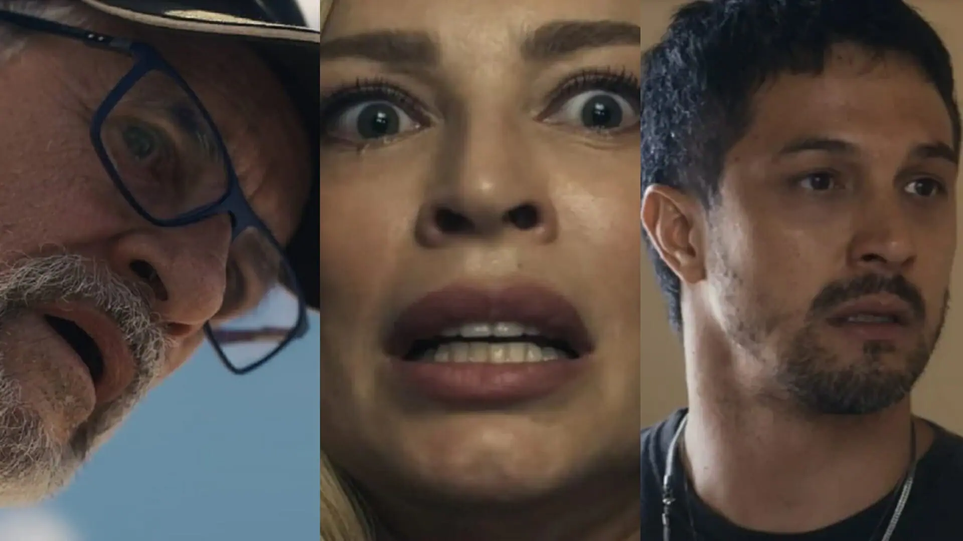 Dante (Marcos Caruso), Débora (Grazi Massafera) e Oto (Romulo Estrela) de Travessia