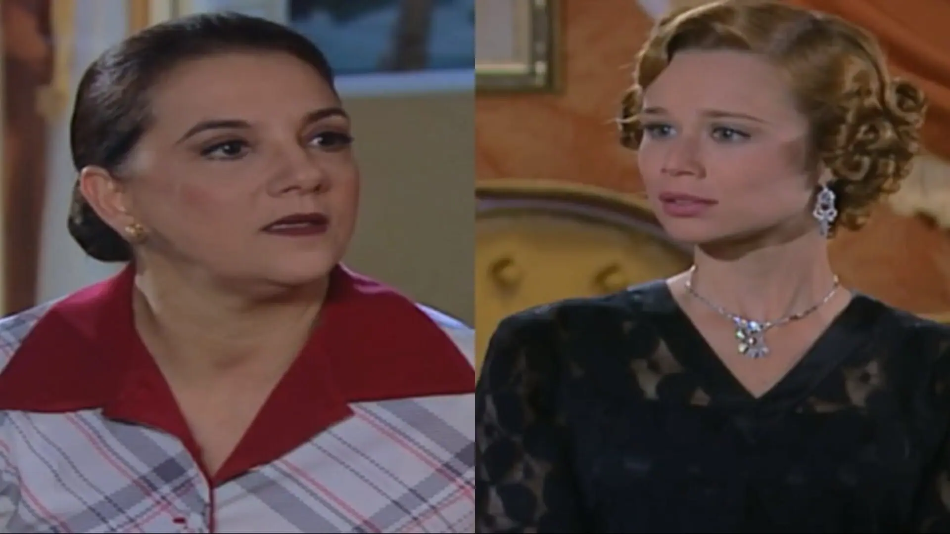 Dona Mocinha (Denise Del Vecchio) e Ana Francisca (Mariana Ximenes) de Chocolate com Pimenta