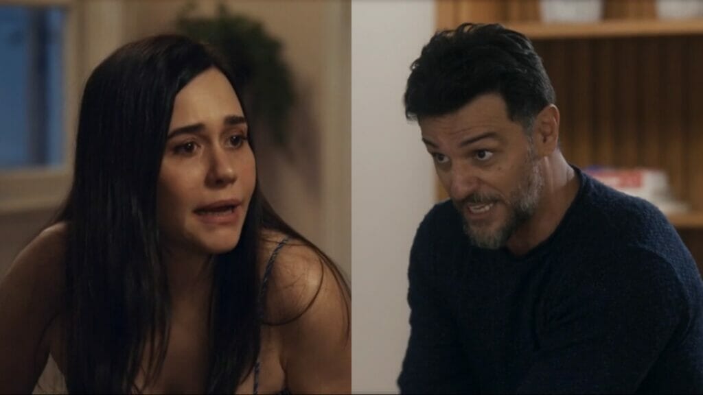 Guida (Alessandra Negrini) e Moretti (Rodrigo Lombardi) de Travessia