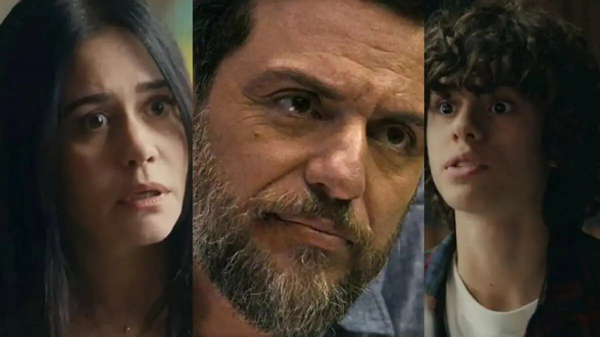 Guida (Alessandra Negrini), Moretti (Rodrigo Lombardi) e Rudá (Guilherme Cabral) de Travessia