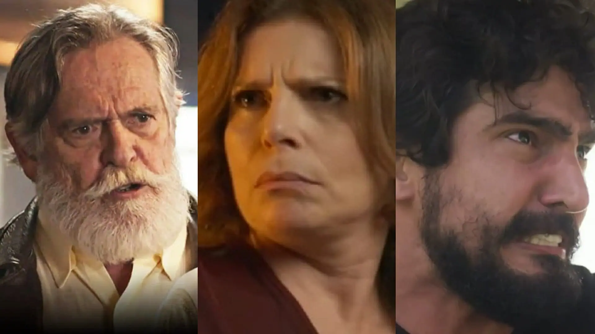 Tertúlio (José de Abreu), Deodora (Débora Bloch) e Tertulinho (Renato Góes) de Mar do Sertão