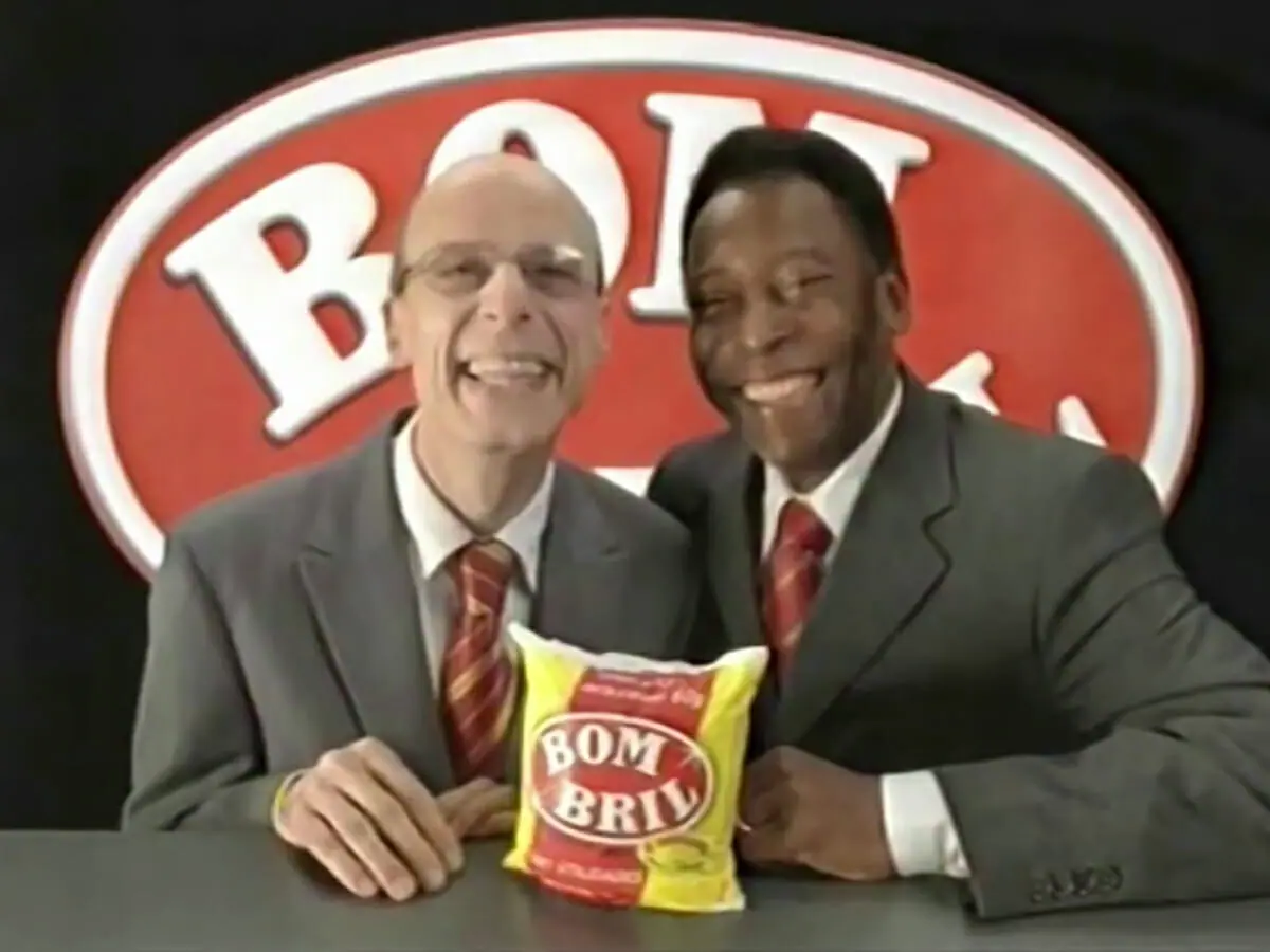 Carlos Moreno e Pelé em propaganda da Bombril