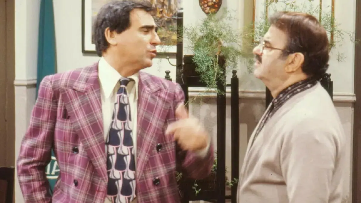 Mário Fofoca (Luís Gustavo) e Evilásio (Felipe Carone) em Elas por Elas