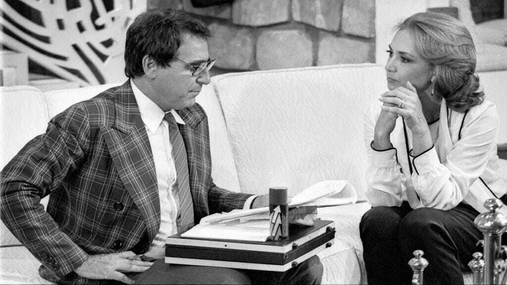 Mário Fofoca (Luís Gustavo) e Márcia (Eva Wilma) em Elas por Elas