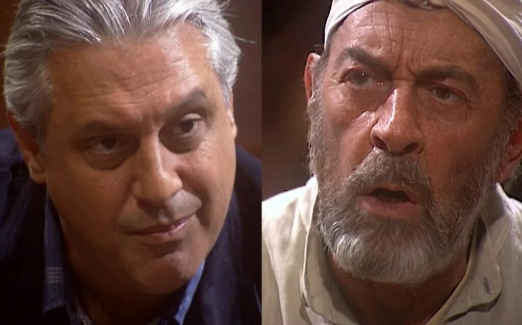 Bruno (Antonio Fagundes) e Geremias (Raul Cortez) em O Rei do Gado