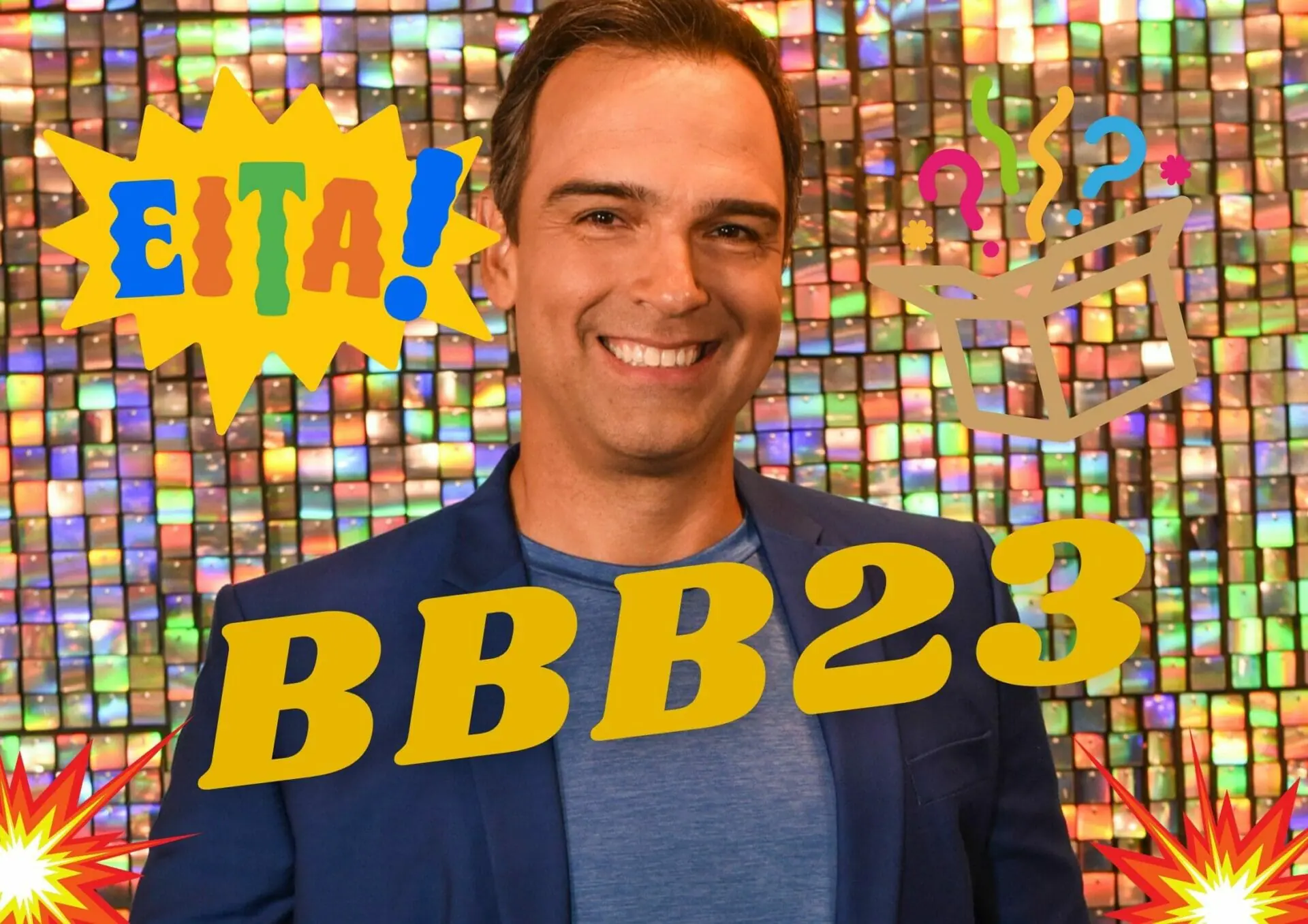 Tadeu Schmidt nos bastidores do BBB 23