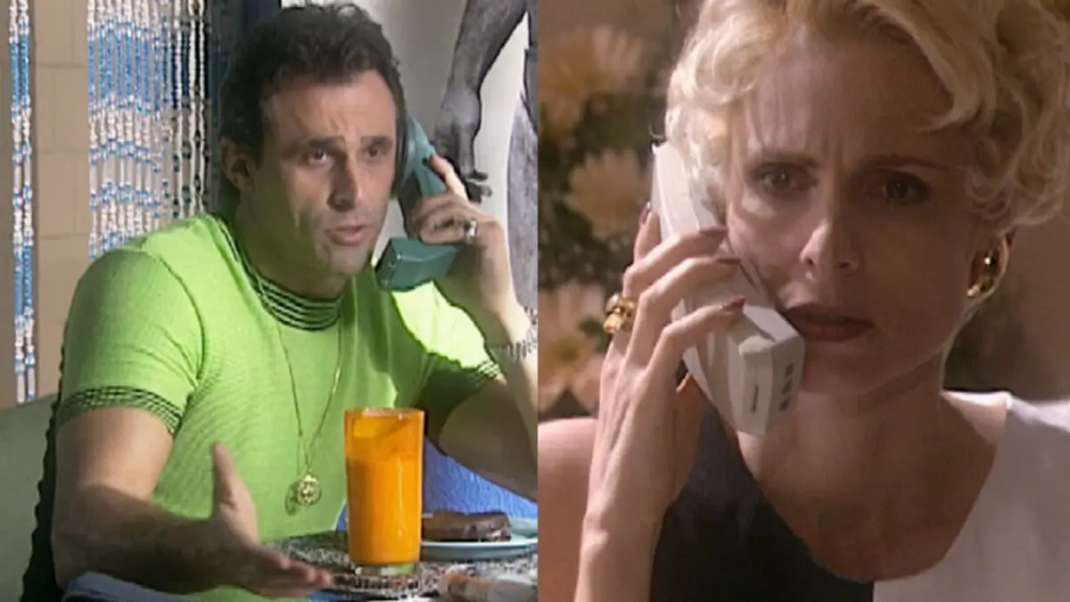 Ralf (Oscar Magrini) e Léia (Silvia Pfeiffer) de O Rei do Gado