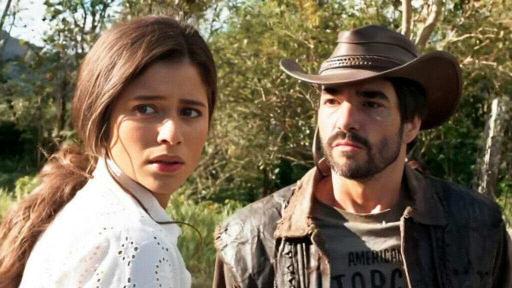 Candoca (Isadora Cruz) e Pajeú (Caio Blat) em Mar do Sertão