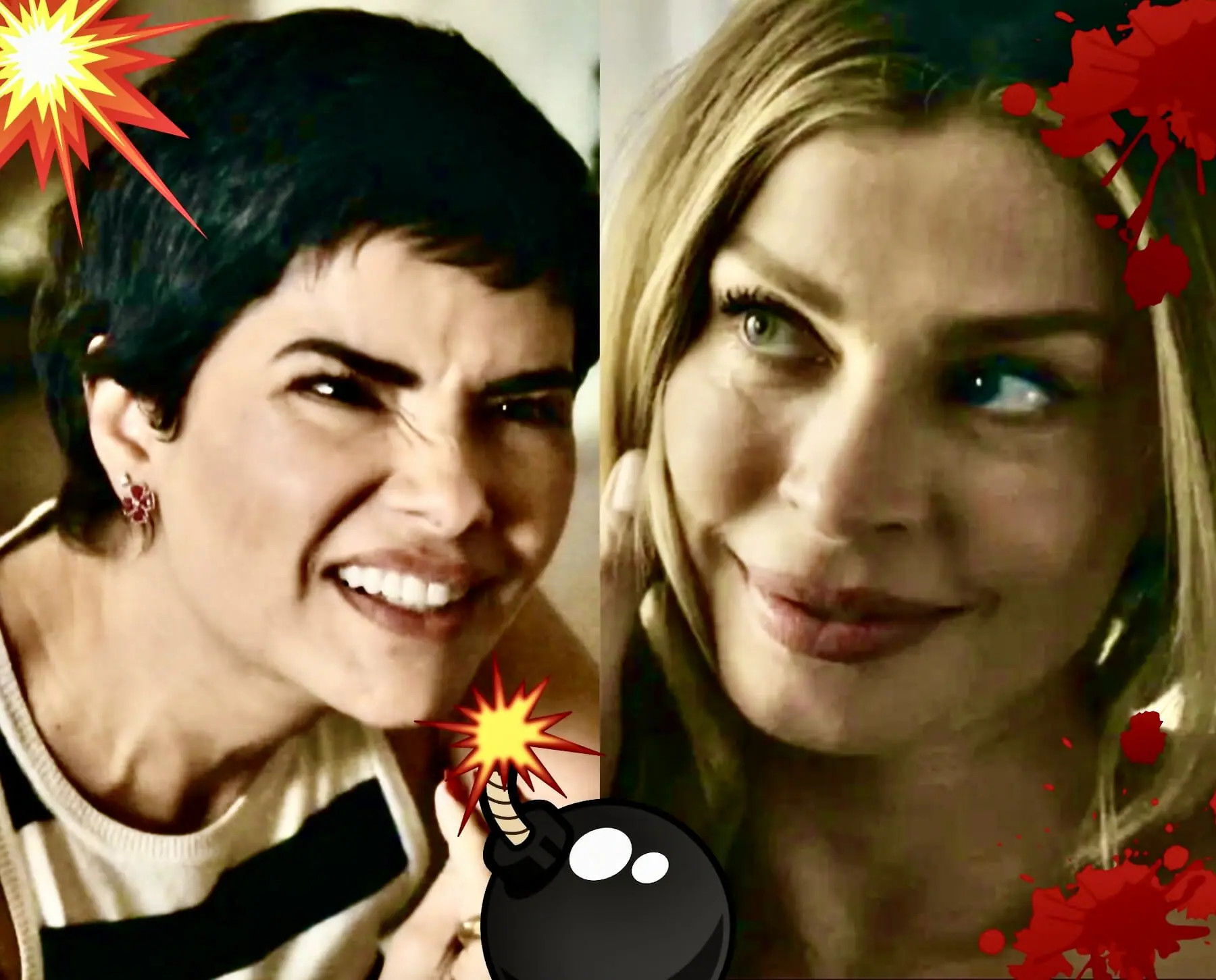 Leonor (Vanessa Giácomo) e Débora (Grazi Massafera) em Travessia