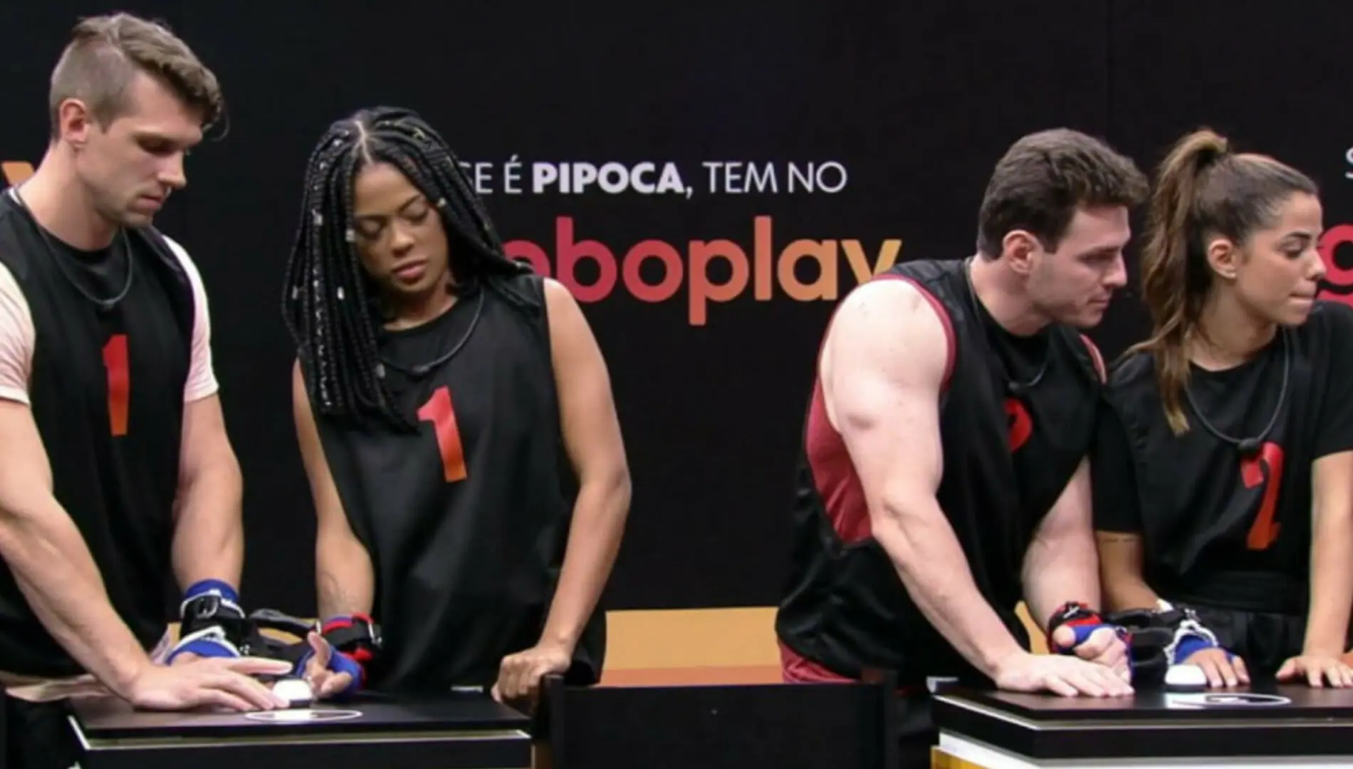 Cristian, Tina, Gustavo e Key Alves na Prova de Imunidade do BBB 23 (Reprodução: Globoplay)
