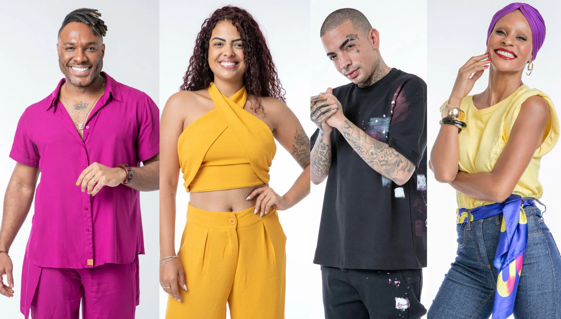 Fred Nicácio, Paula , Mc Guimê e Aline Whirley do BBB 23 (Reprodução: Globo)