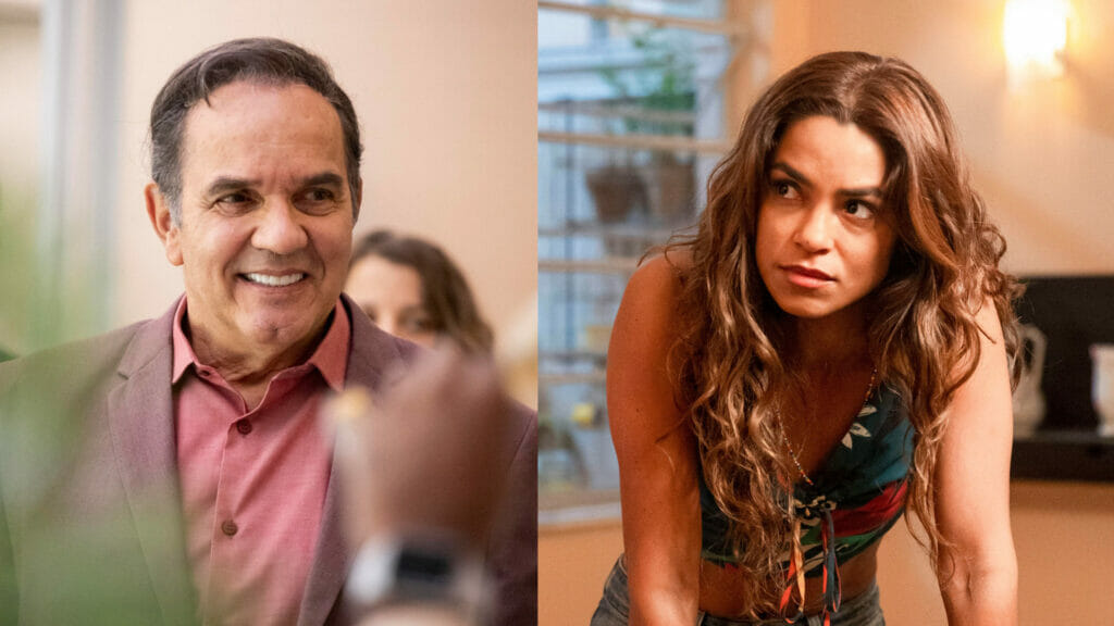 Guerra (Humberto Martins) e Brisa (Lucy Alves) em Travessia