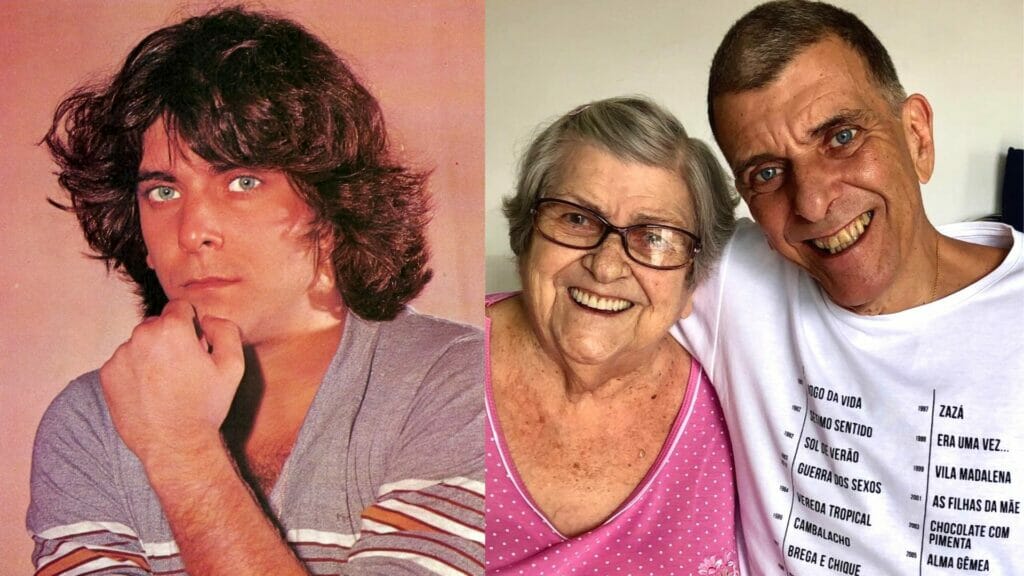 Jorge Fernando jovem; ao lado com a mãe Hilda Rebello