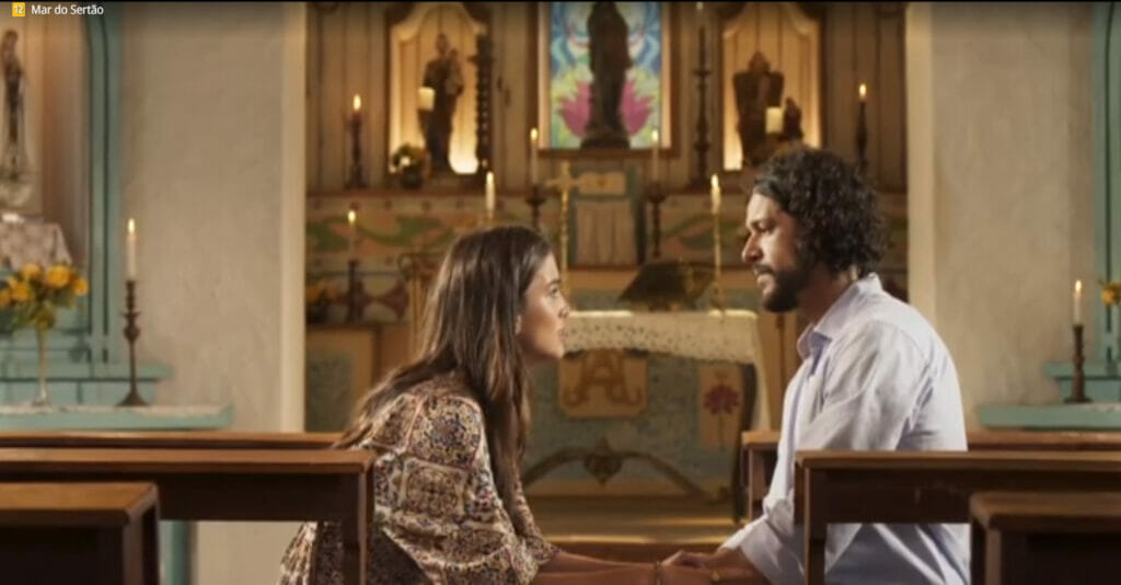 Labibe (Theresa Fonseca) e Maruan (Pedro Lamin) em Mar do Sertão