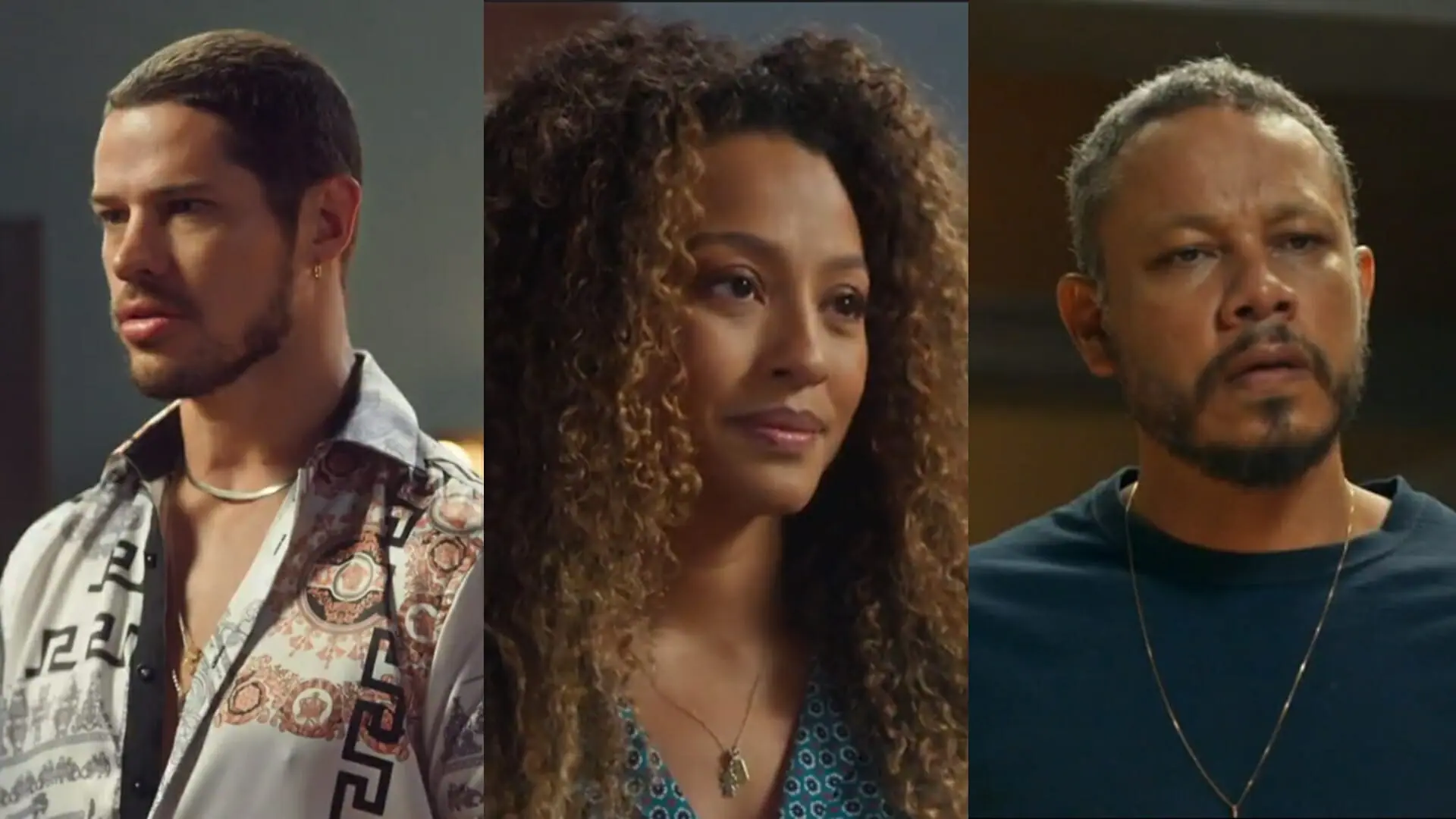 Lui (José Loreto), Sol (Sheron Menezzes) e Carlão (Che Moais) de Vai na Fé