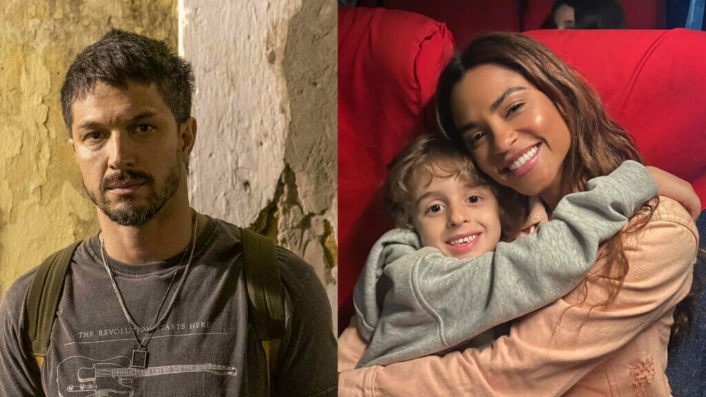 Oto (Rômulo Estrela), Brisa (Lucy Alves) e Tonho (Vicente Alvite) em Travessia