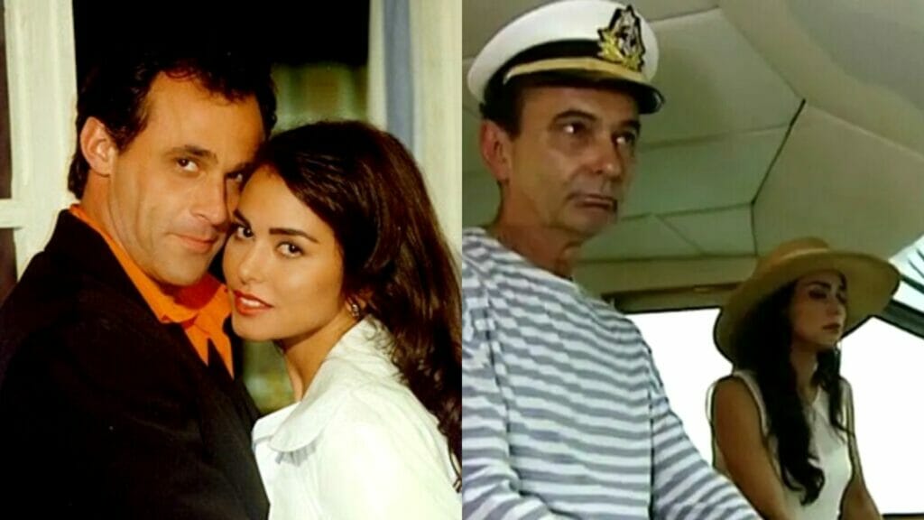 Ralf (Oscar Magrini), Suzane (Leila Lopes) e Orestes (Luiz Parreiras) em O Rei do Gado