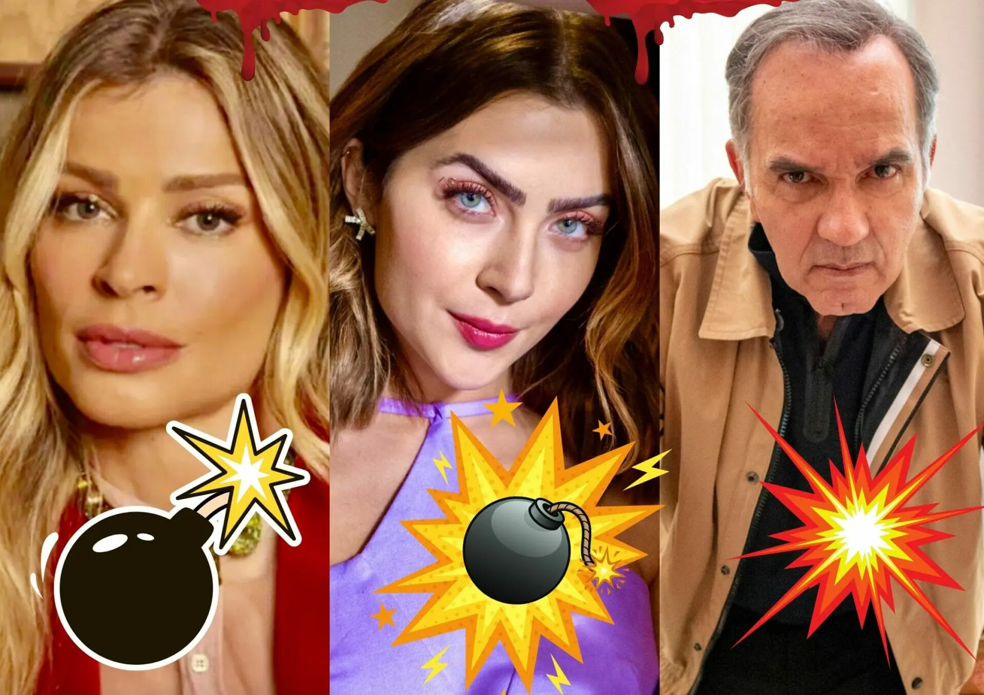 Débora (Grazi Massafera), Chiara (Jade Picon) e Guerra (Humberto Martins) em Travessia
