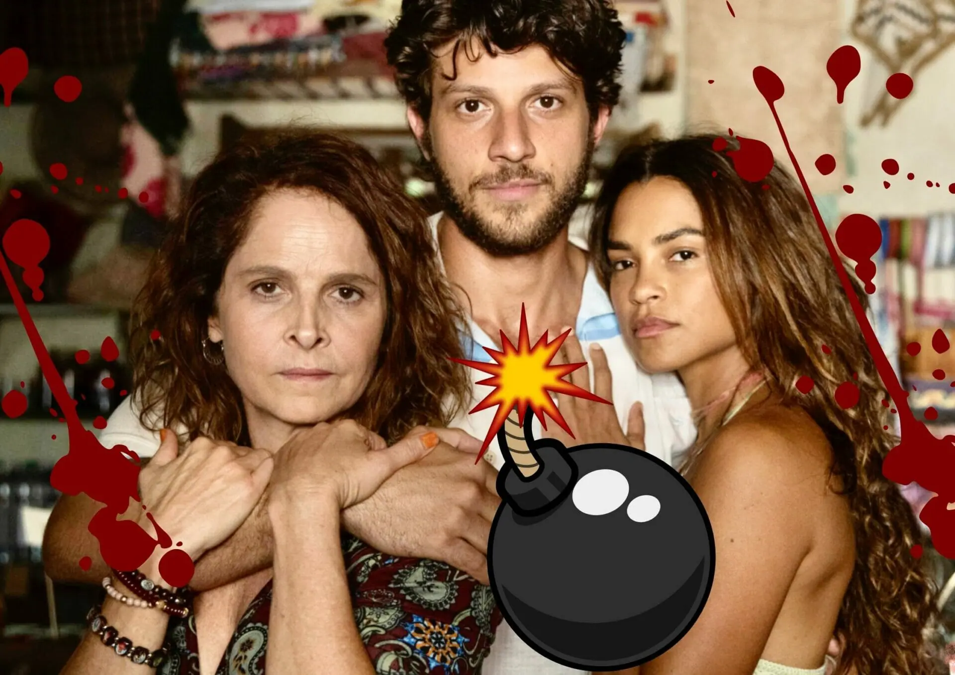Ari (Chay Suede), Núbia (Drica Moraes) e Brisa (Lucy Alves) em Travessia