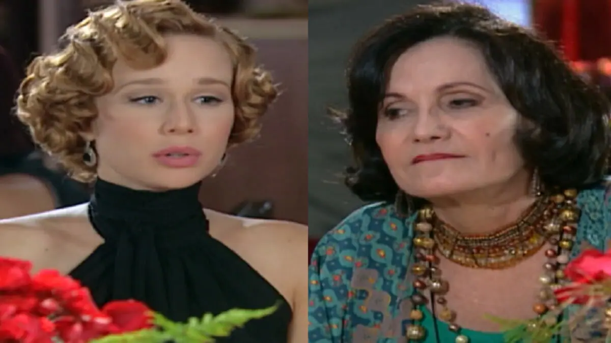Ana Francisca (Mariana Ximenes) e Margot (Rosamaria Murtinho) em Chocolate com Pimenta