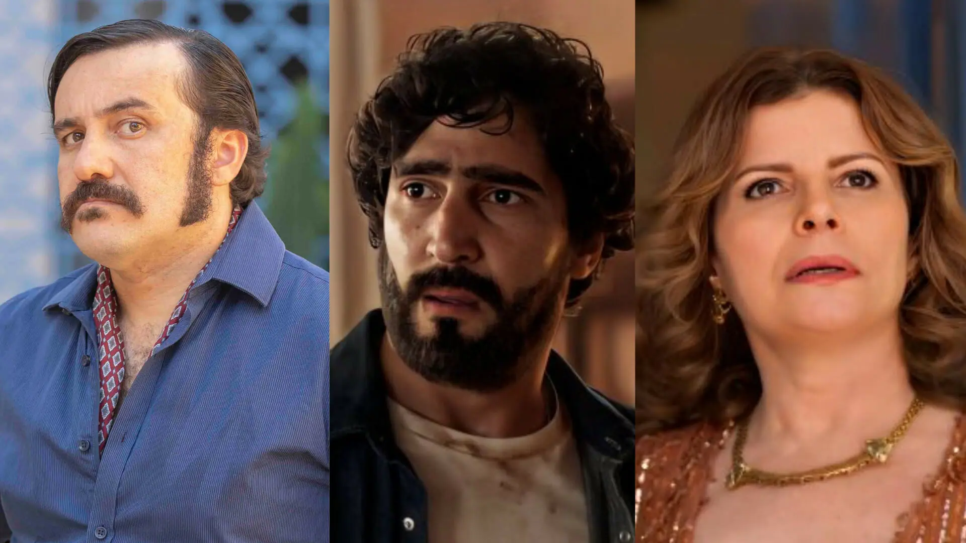 Vespertino (Thardelly Lima), Tertulinho (Renato Góes) e Deodora (Débora Bloch)