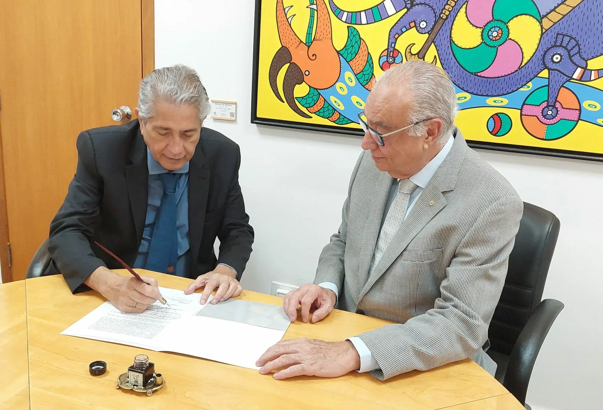 O presidente da Fundação Padre Anchieta, José Roberto Maluf, e o novo superintendente de programação da TV Cultura, Antonio Zimmerle