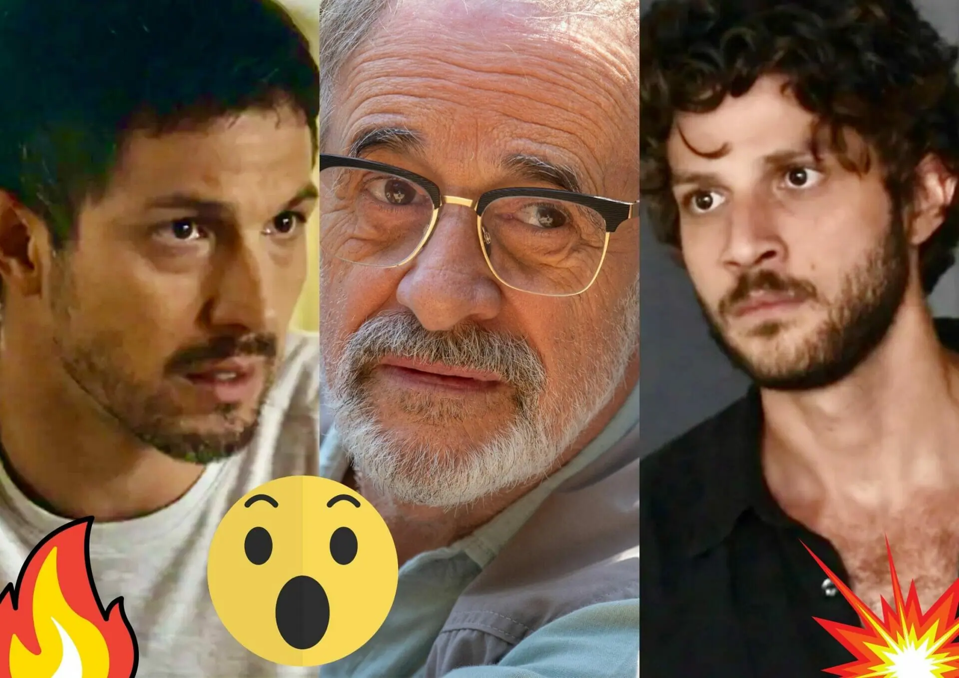Oto (Romulo Estrela), Dante (Marcos Caruso) e Ari (Chay Suede) em Travessia