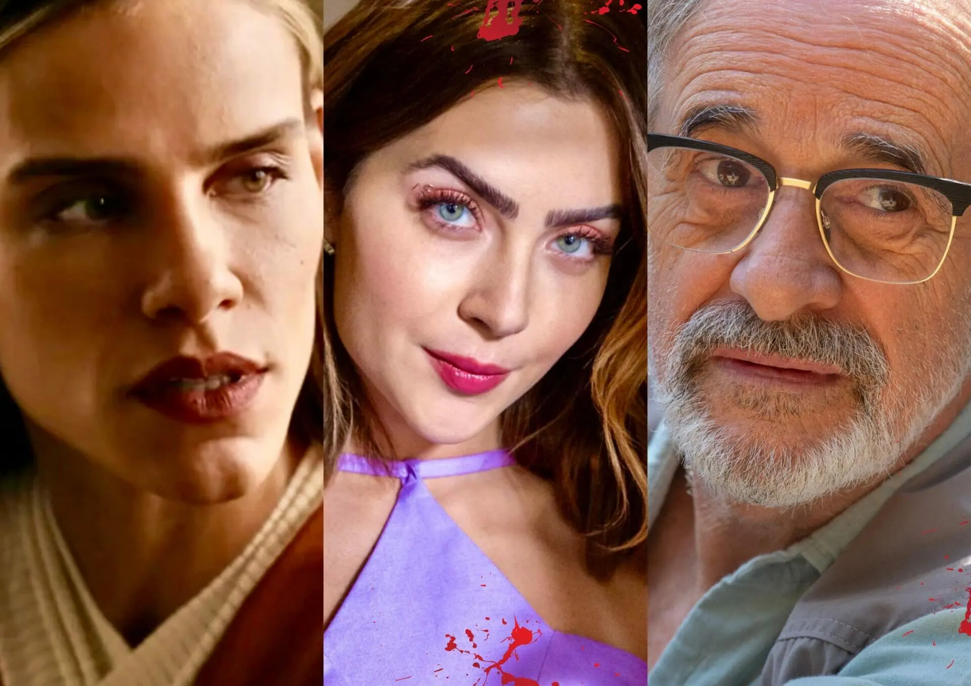 Sara (Isabelle Nassar), Chiara (Jade Picon) e Dante (Marcos Caruso) em Travessia