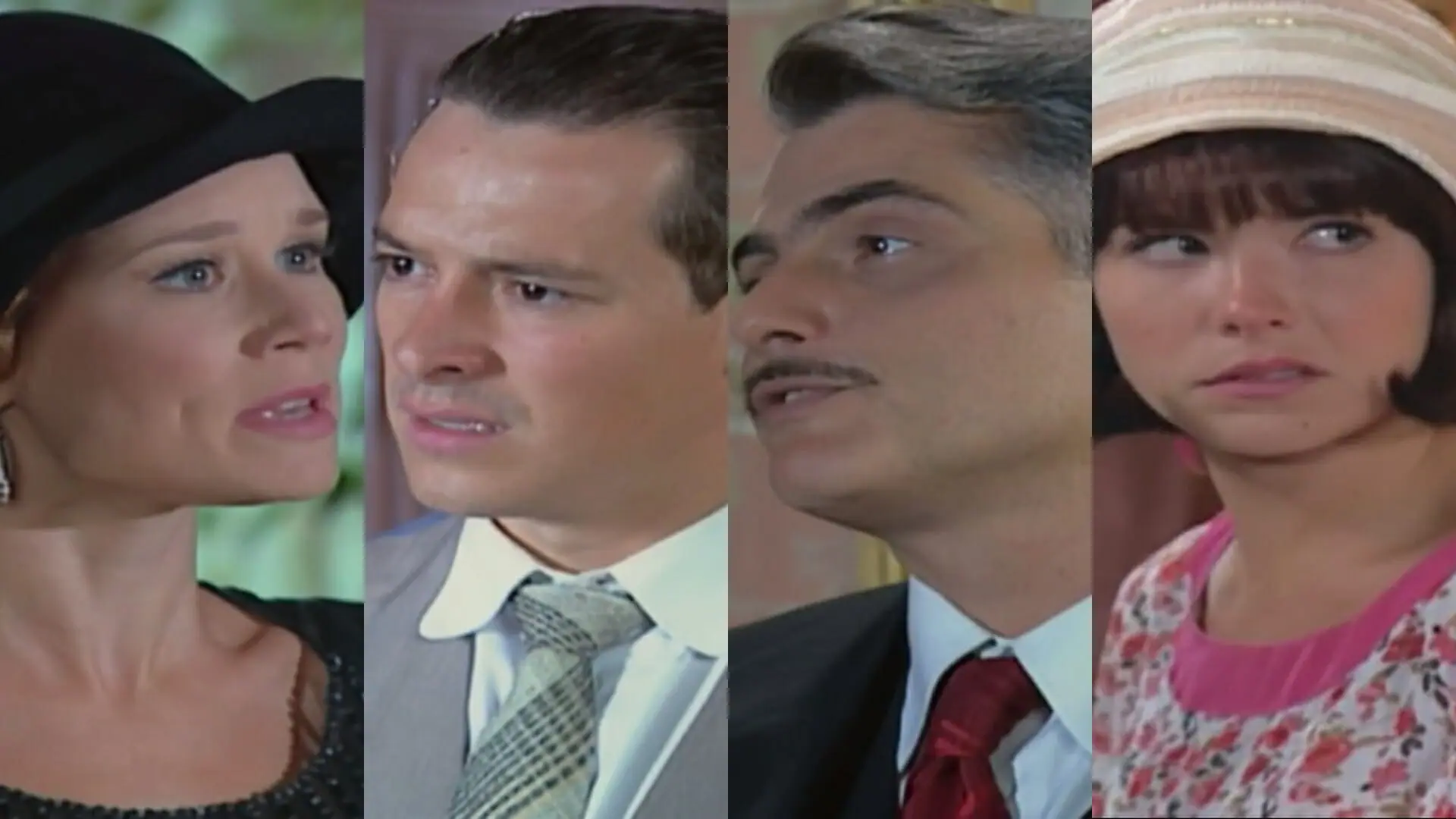 Ana Francisca (Mariana Ximenes), Guilherme (Rodrigo Faro), Sebastian (Tarcísio Filho) e Celina (Samara Felippo) de Chocolate com Pimenta